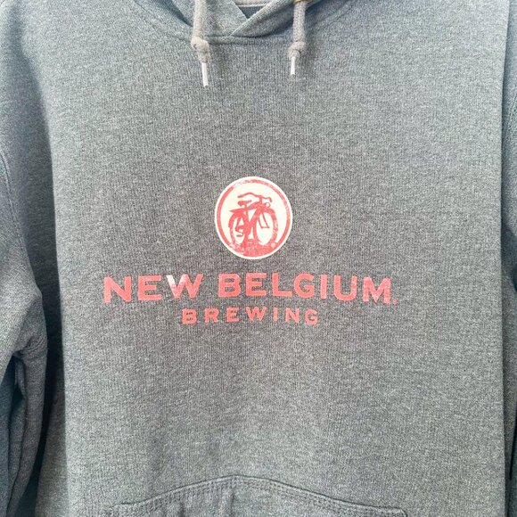 New Belgium X Carhartt | Grey Hooded Sweatshirt Graphic Brewery Jacket‎ Medium - Picture 5 of 7